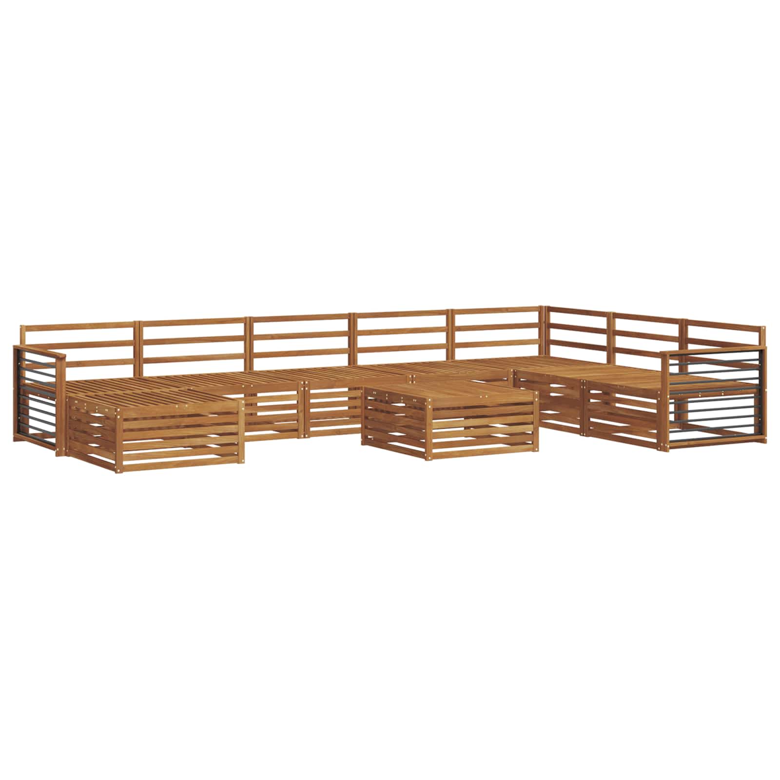 vidaXL Outdoor Sofa Set 9 pcs Natural Solid Acacia Wood 2