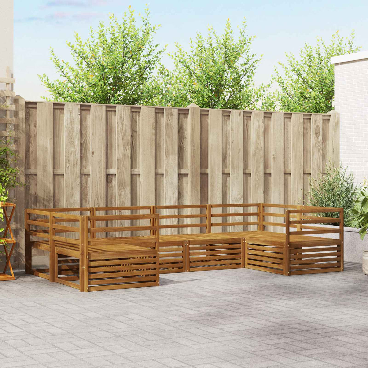 vidaXL Outdoor Sofa Set 6 pcs Natural Solid Acacia Wood 1