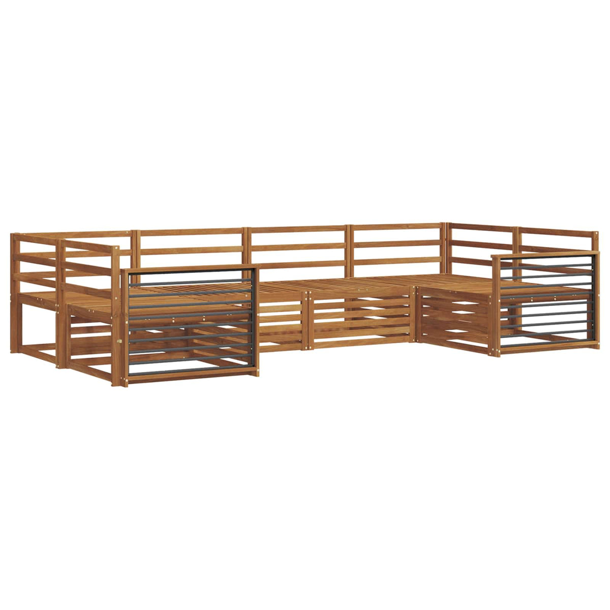 vidaXL Outdoor Sofa Set 6 pcs Natural Solid Acacia Wood 2