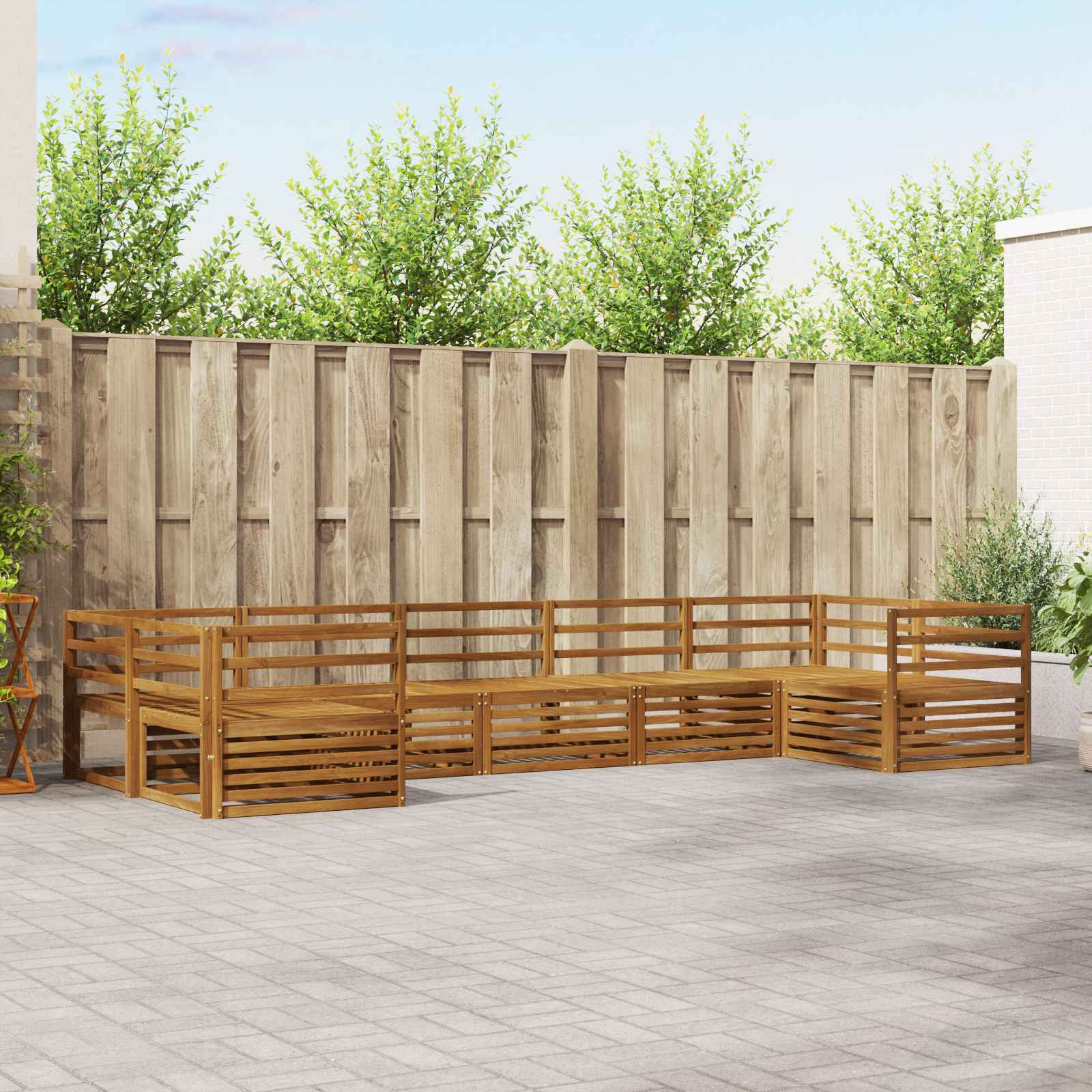 vidaXL Outdoor Sofa Set 7 pcs Natural Solid Acacia Wood 1