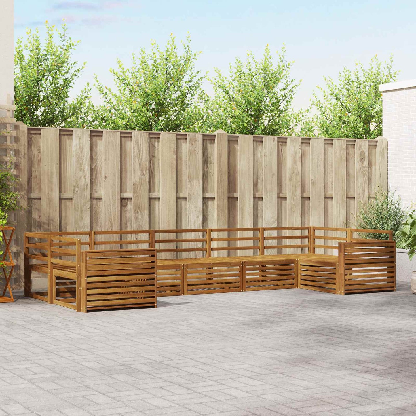 vidaXL Outdoor Sofa Set 7 pcs Natural Solid Acacia Wood 1