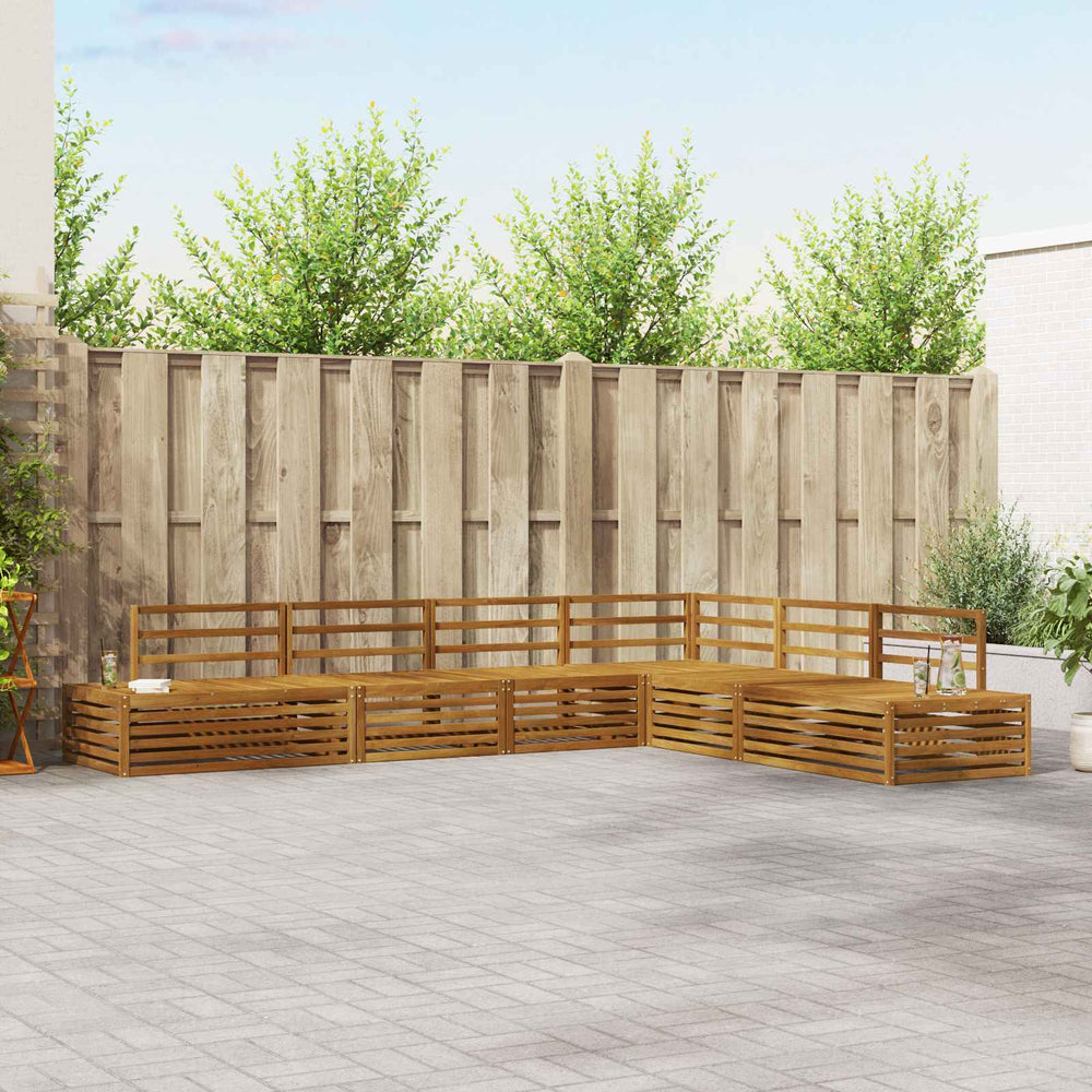 vidaXL 7 pcs Outdoor Sofa Set Solid Acacia Wood Natural