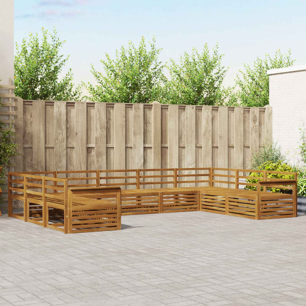 vidaXL Outdoor Sofa Set 9 pcs Natural Solid Acacia Wood