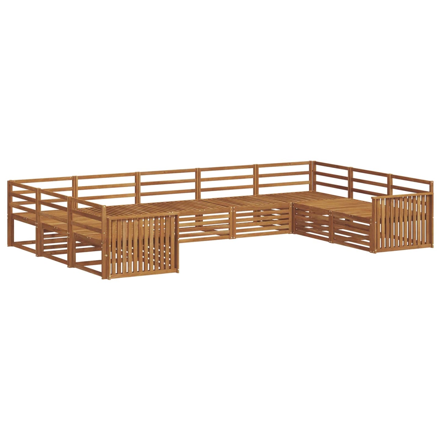 vidaXL Outdoor Sofa Set 9 pcs Natural Solid Acacia Wood 2