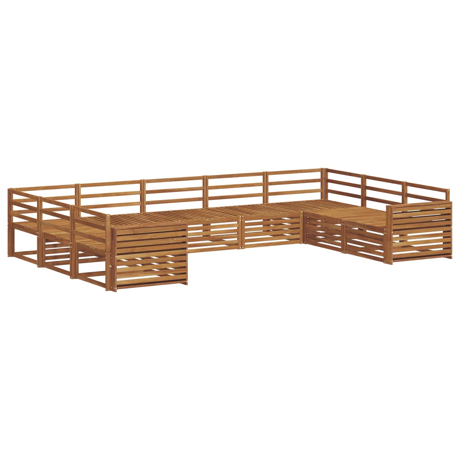 vidaXL Outdoor Sofa Set 9 pcs Natural Solid Acacia Wood 2