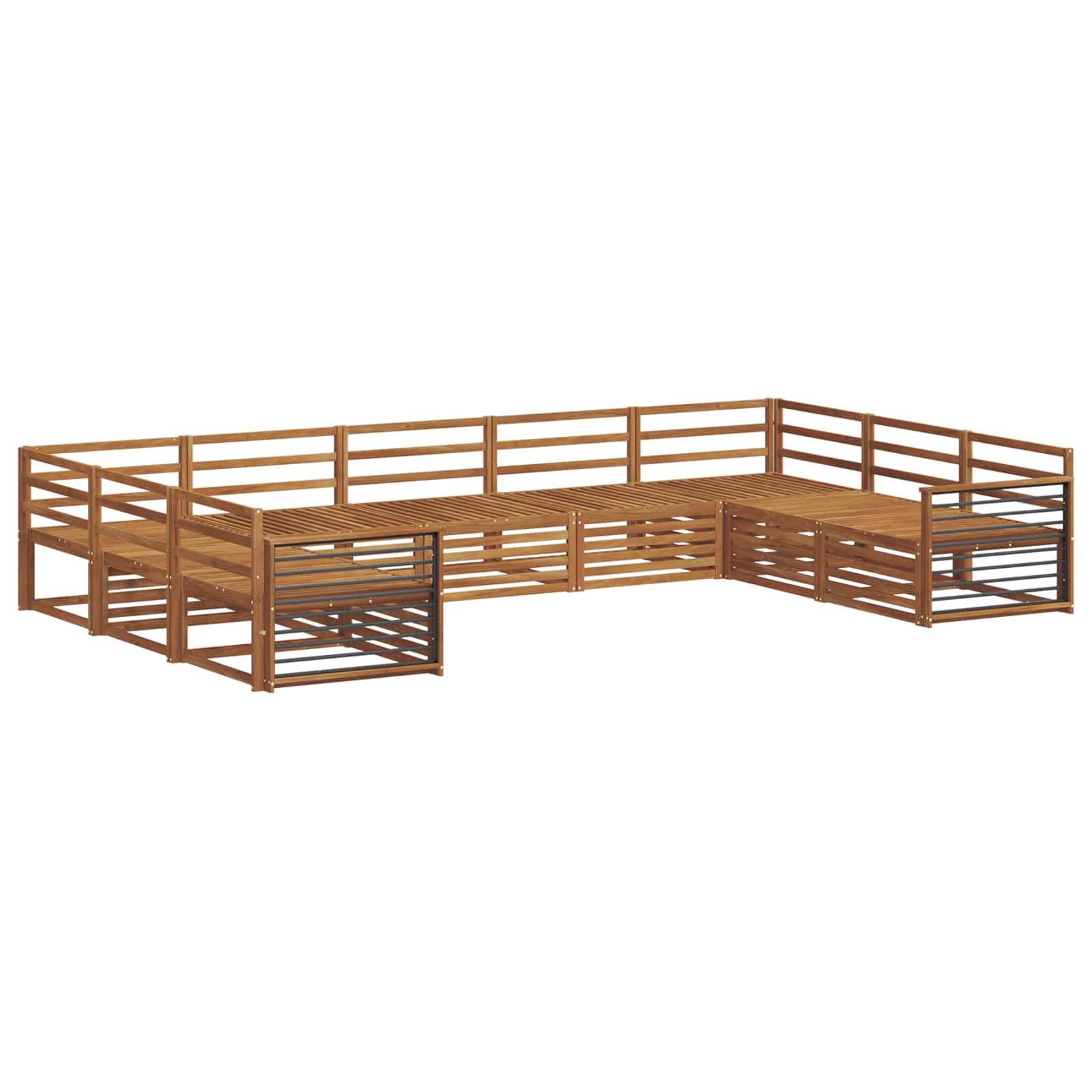 vidaXL Outdoor Sofa Set 9 pcs Natural Solid Acacia Wood 2
