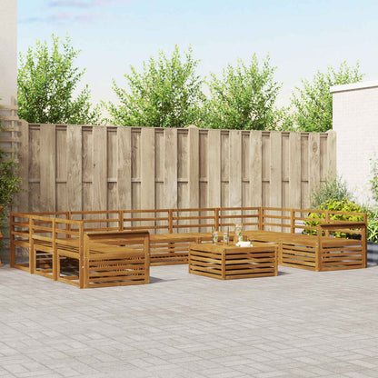 vidaXL Outdoor Sofa Set 10 pcs Natural Solid Acacia Wood 1