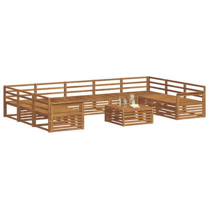 vidaXL Outdoor Sofa Set 10 pcs Natural Solid Acacia Wood 3