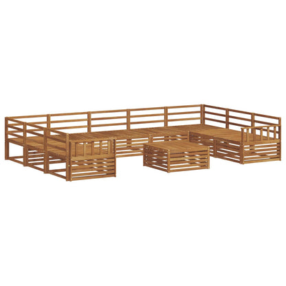 vidaXL Outdoor Sofa Set 10 pcs Natural Solid Acacia Wood 2