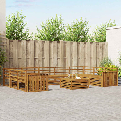 vidaXL Outdoor Sofa Set 10 pcs Natural Solid Acacia Wood 1