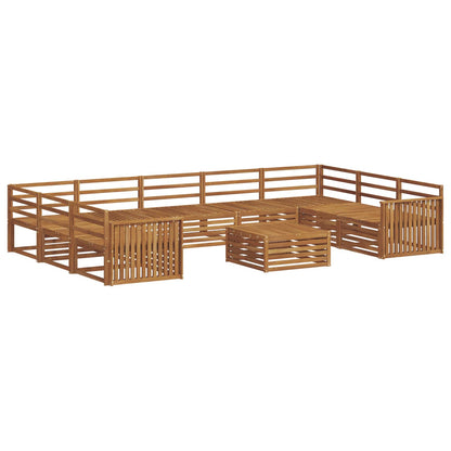 vidaXL Outdoor Sofa Set 10 pcs Natural Solid Acacia Wood 2
