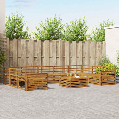vidaXL Outdoor Sofa Set 10 pcs Natural Solid Acacia Wood 1