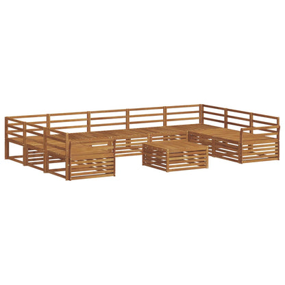 vidaXL Outdoor Sofa Set 10 pcs Natural Solid Acacia Wood 2