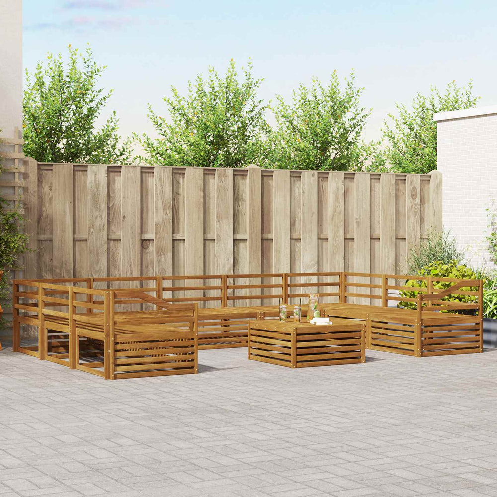 vidaXL Outdoor Sofa Set 10 pcs Natural Solid Acacia Wood
