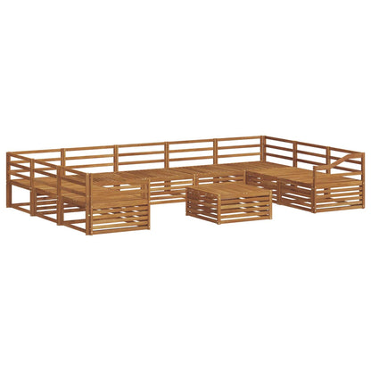 vidaXL Outdoor Sofa Set 10 pcs Natural Solid Acacia Wood 2
