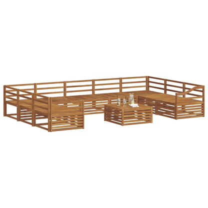 vidaXL Outdoor Sofa Set 10 pcs Natural Solid Acacia Wood 3