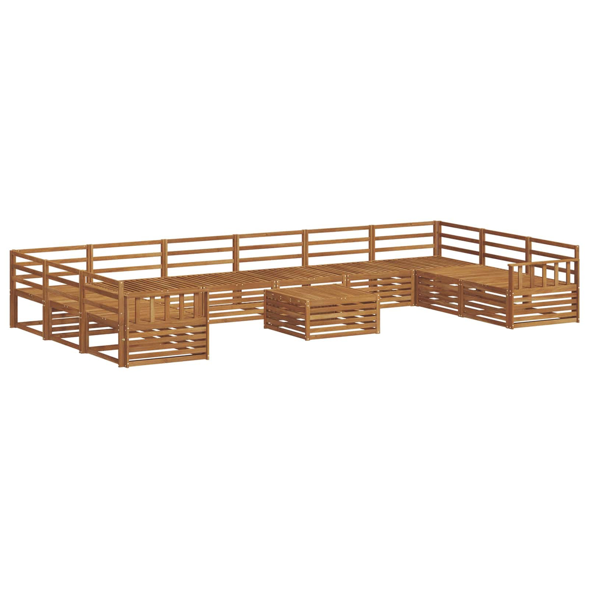 vidaXL Sofa Sets 11 pcs Natural Solid Acacia Wood 2