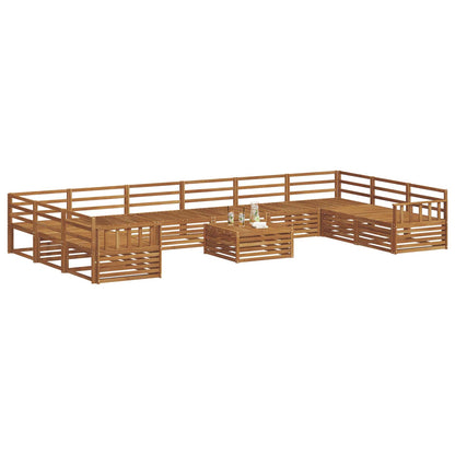 vidaXL Sofa Sets 11 pcs Natural Solid Acacia Wood 3