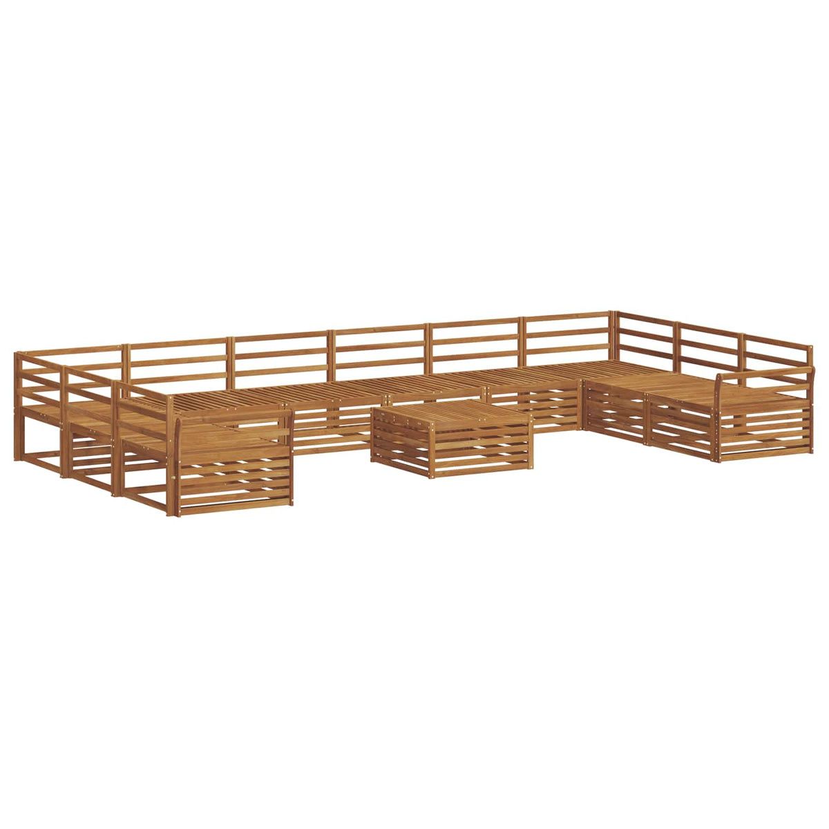 vidaXL Sofa Sets 11 pcs Natural Solid Acacia Wood 2