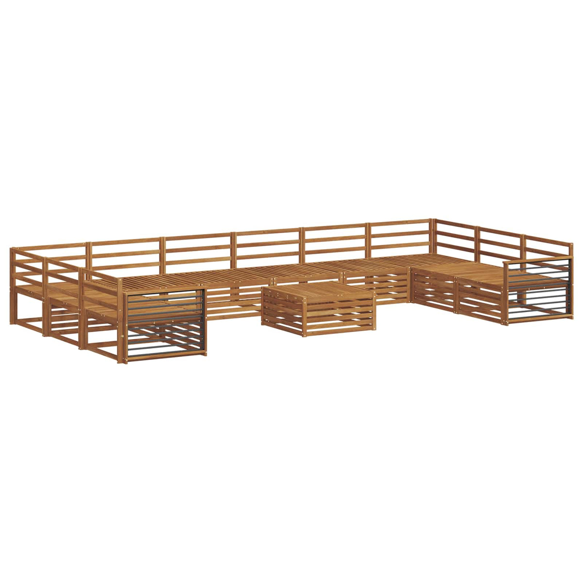 vidaXL Sofa Sets 11 pcs Natural Solid Acacia Wood 2