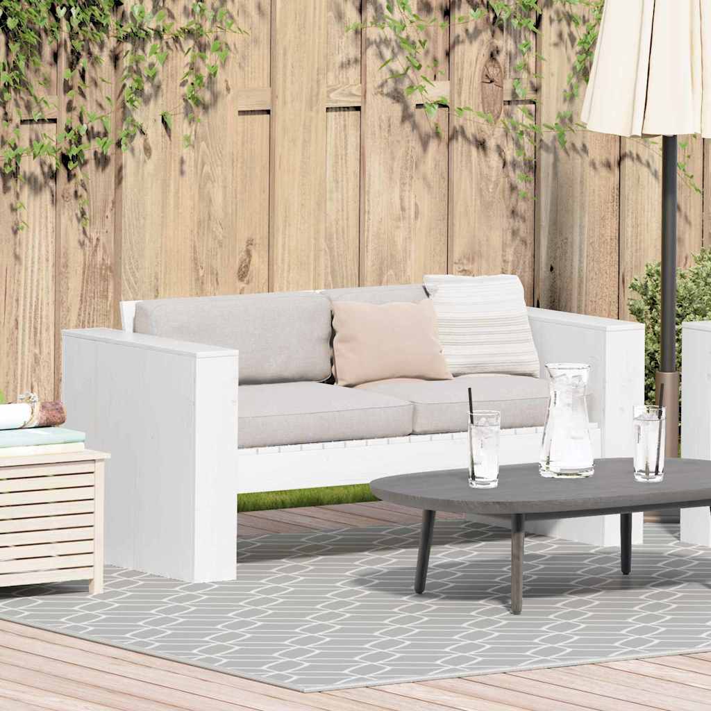 Garden Sofa 134 x 60 x 62 cm Solid Pine Wood White 110 cm