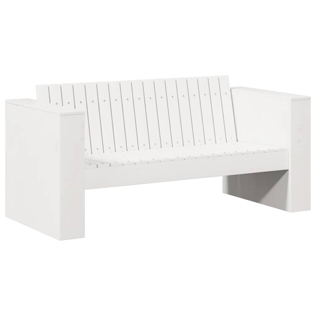 Garden Sofa 134 x 60 x 62 cm Solid Pine Wood White 110 cm