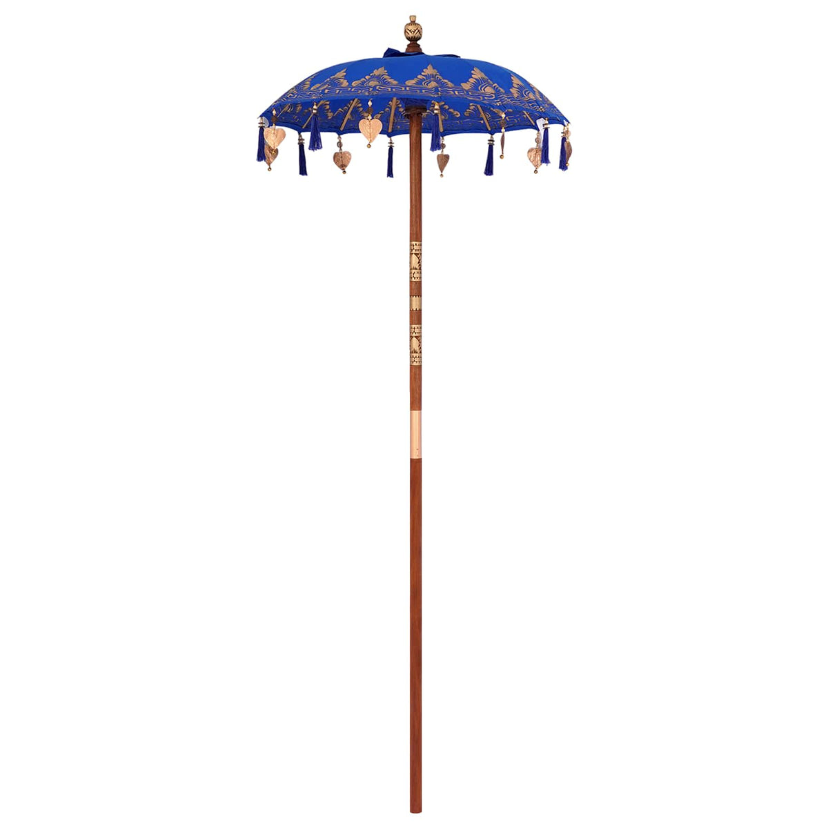 Balinese Parasol with Base Blue 95 x 95 x 260 cm with natural base