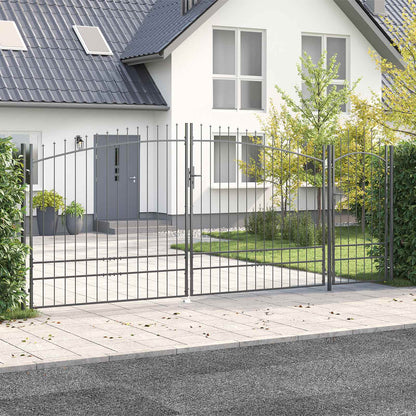 vidaXL Garden Gate WOERDEN 195 x 500 cm Steel Grey Lockable 1