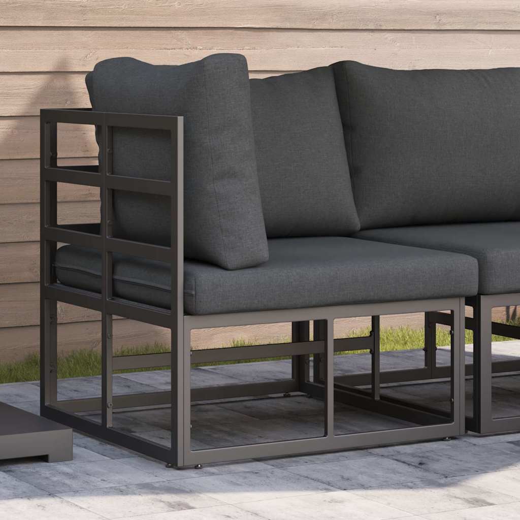 vidaXL 2 pcs Outdoor Furniture Metal Black and Anthracite