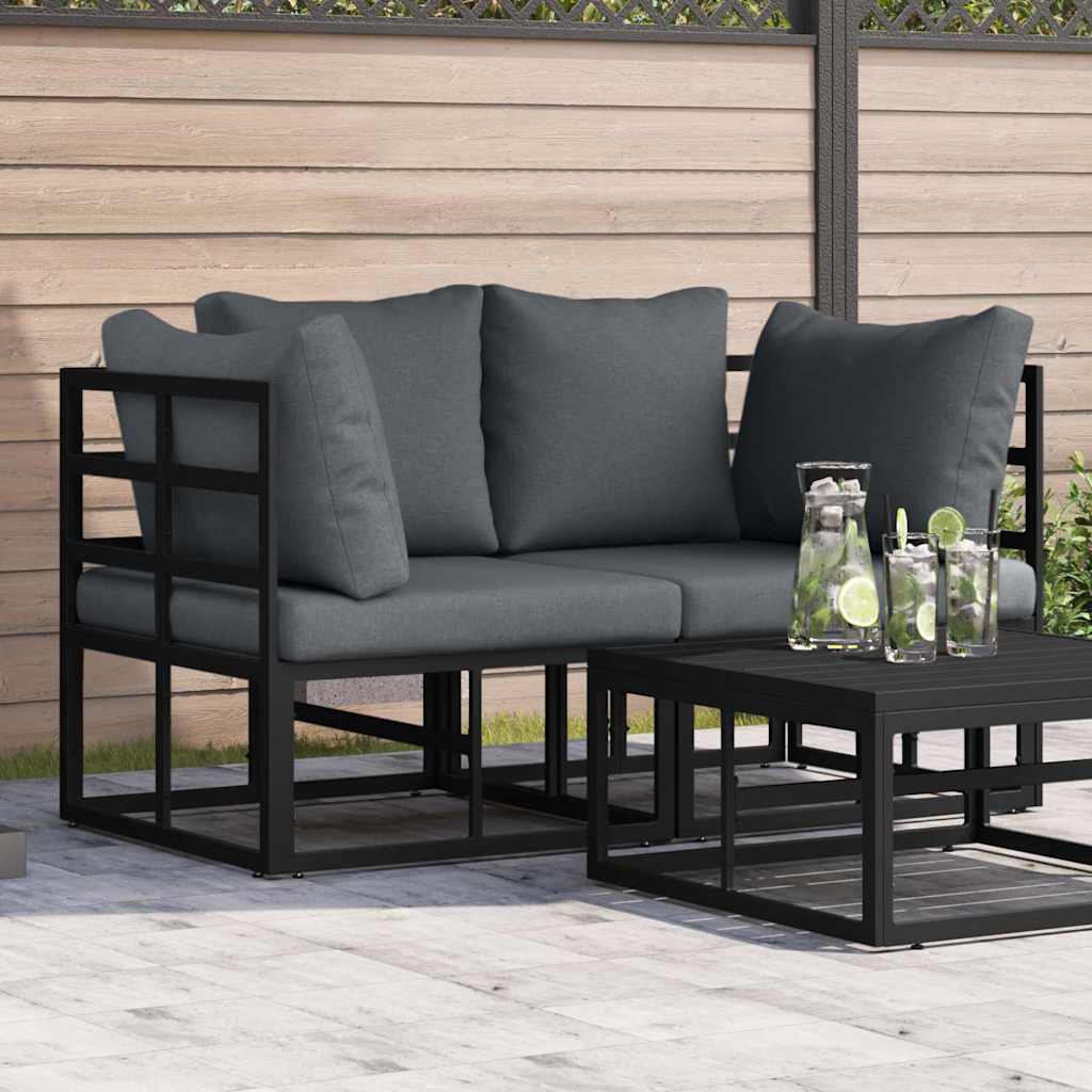 vidaXL 2 pcs Outdoor Furniture Metal Black and Anthracite