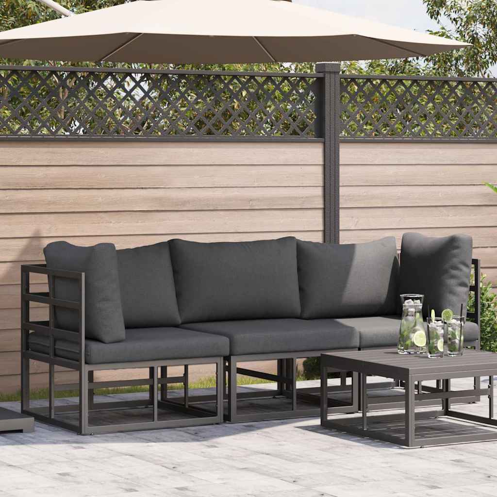 vidaXL 3 pcs Outdoor Furniture Metal Black and Anthracite 1