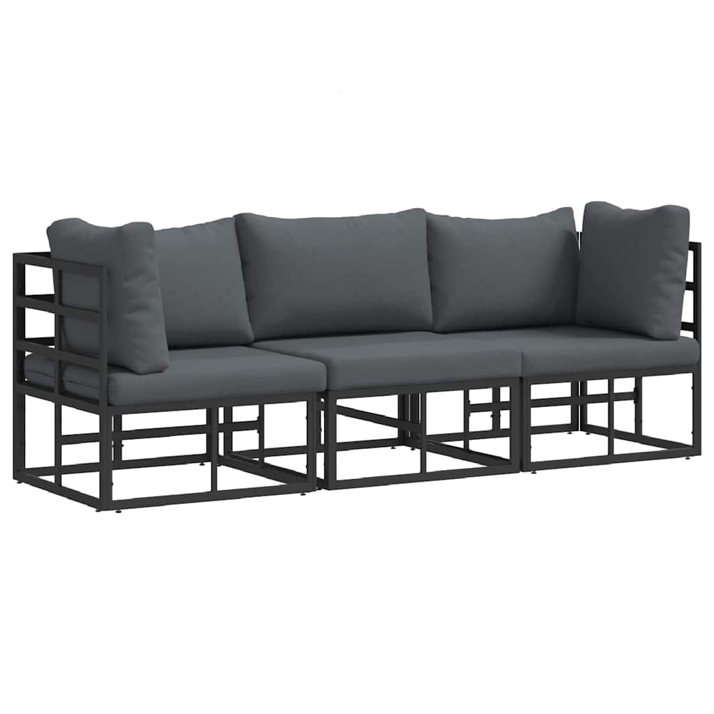 vidaXL 3 pcs Outdoor Furniture Metal Black and Anthracite 2