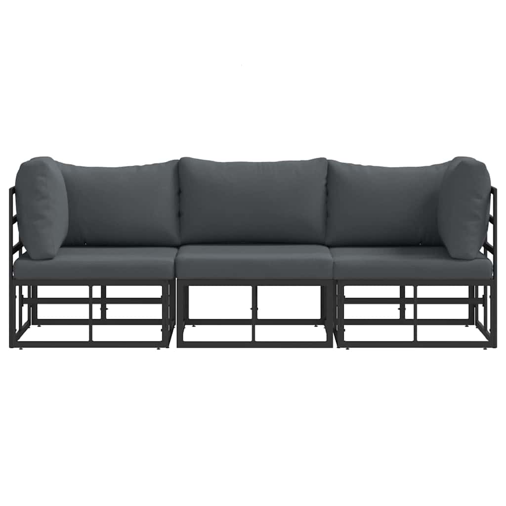 vidaXL 3 pcs Outdoor Furniture Metal Black and Anthracite 5