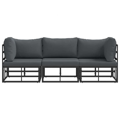 vidaXL 3 pcs Outdoor Furniture Metal Black and Anthracite 5