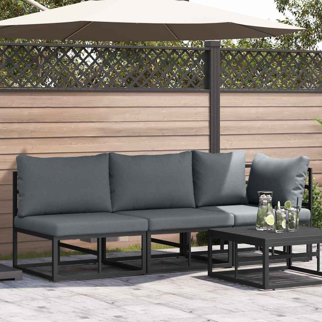 2 pcs Outdoor Furniture Metal Black and Anthracite 2x middle +corner