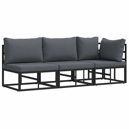 2 pcs Outdoor Furniture Metal Black and Anthracite 2x middle +corner