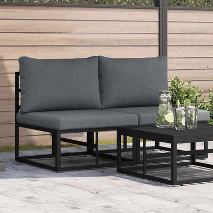 vidaXL 2 pcs Outdoor Furniture Metal Black and Anthracite