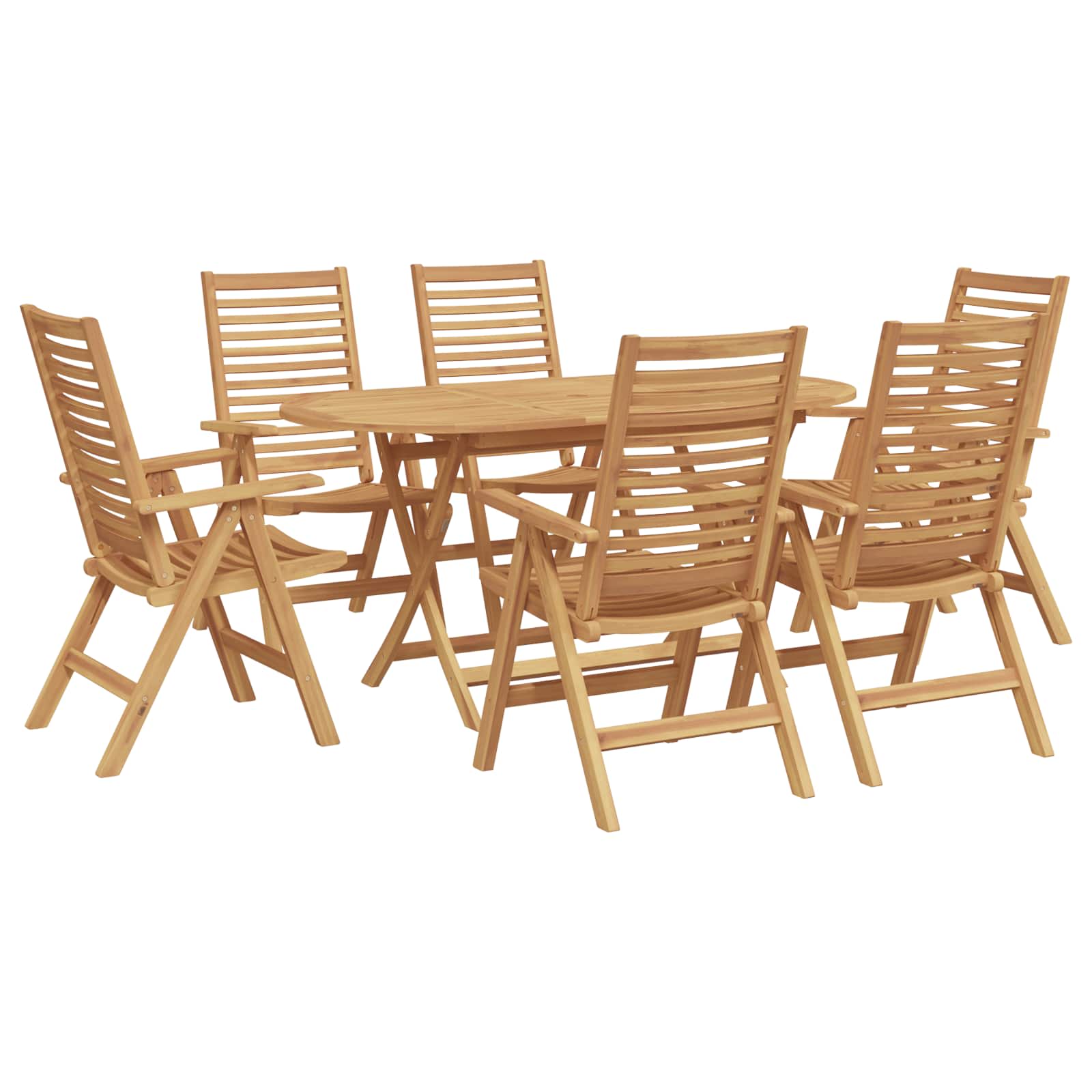vidaXL Garden Dining Set 7 pcs Brown Solid Teak Wood 2