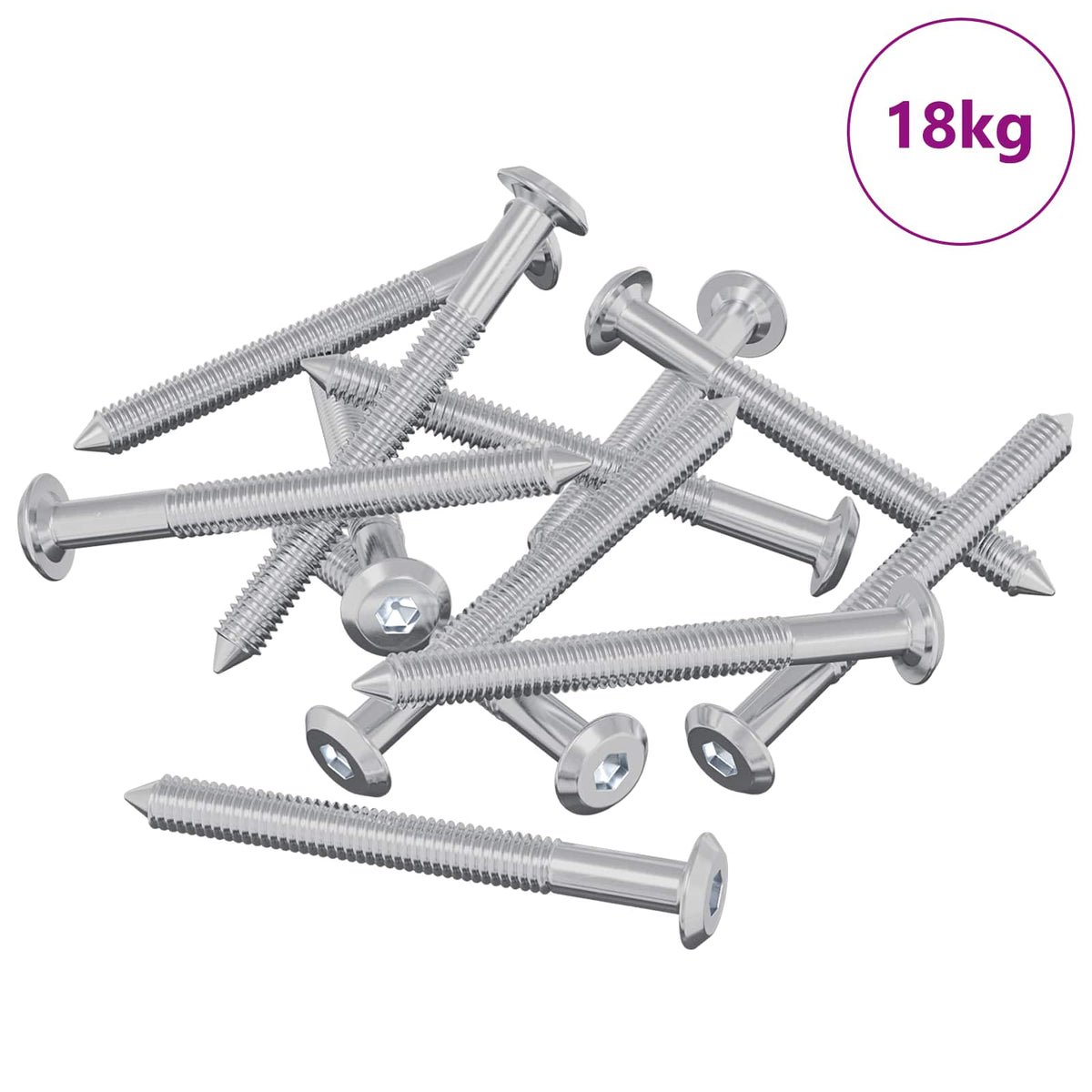 Furniture Screws Silver Steel M6 x 60 mm 18 kg (1600-1682 pcs)