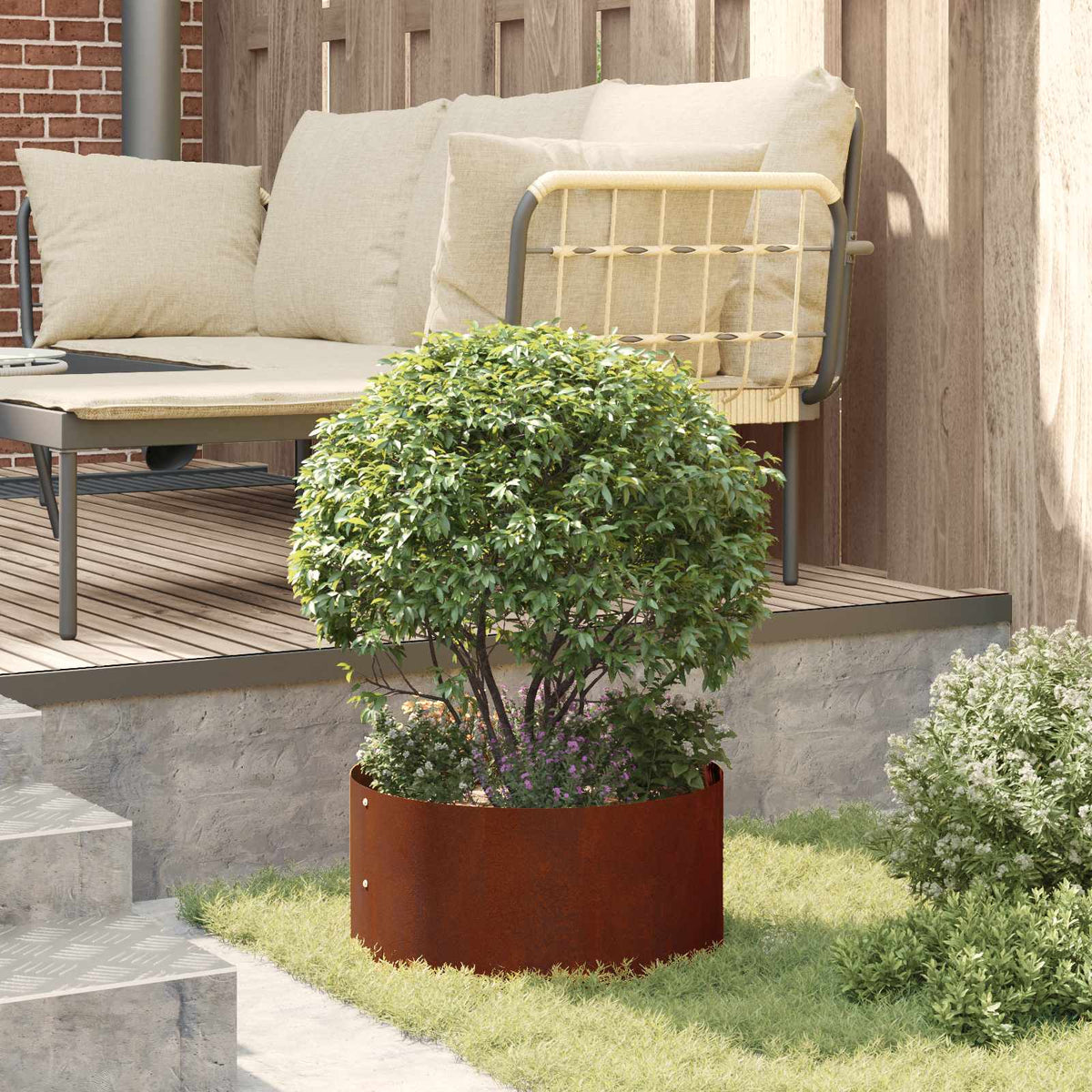Planter Ring 40 x 40 x 20 cm Cold-rolled Steel 5 pcs 40 cm Weathering steel
