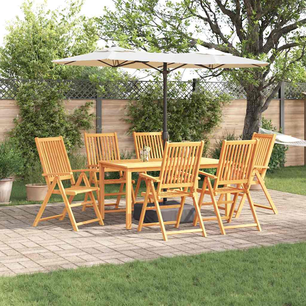 vidaXL Garden Dining Set 7 pcs Brown Solid Acacia Wood
