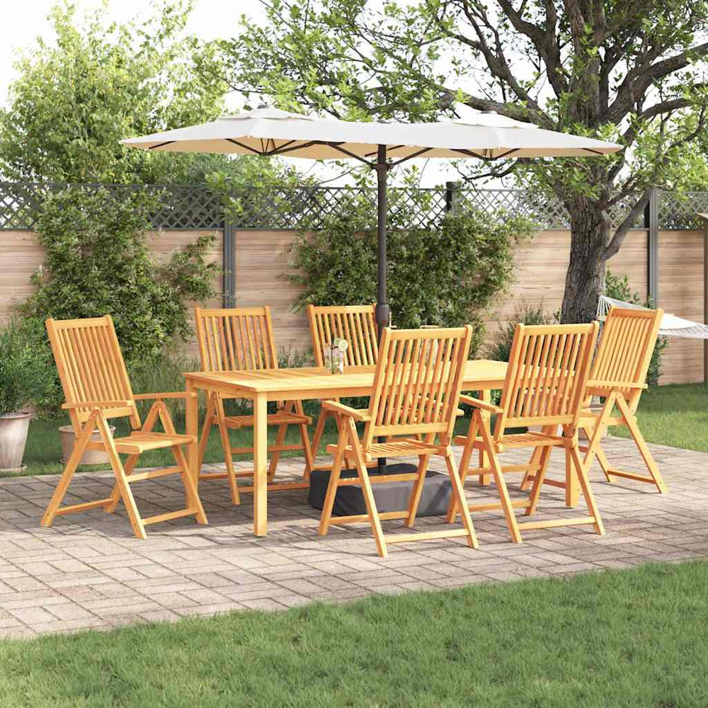 vidaXL Garden Dining Set 7 pcs Brown Solid Acacia Wood