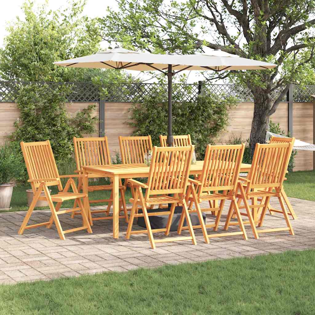 vidaXL Garden Dining Set 9 pcs Brown Solid Acacia Wood 1