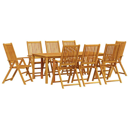 vidaXL Garden Dining Set 9 pcs Brown Solid Acacia Wood 2