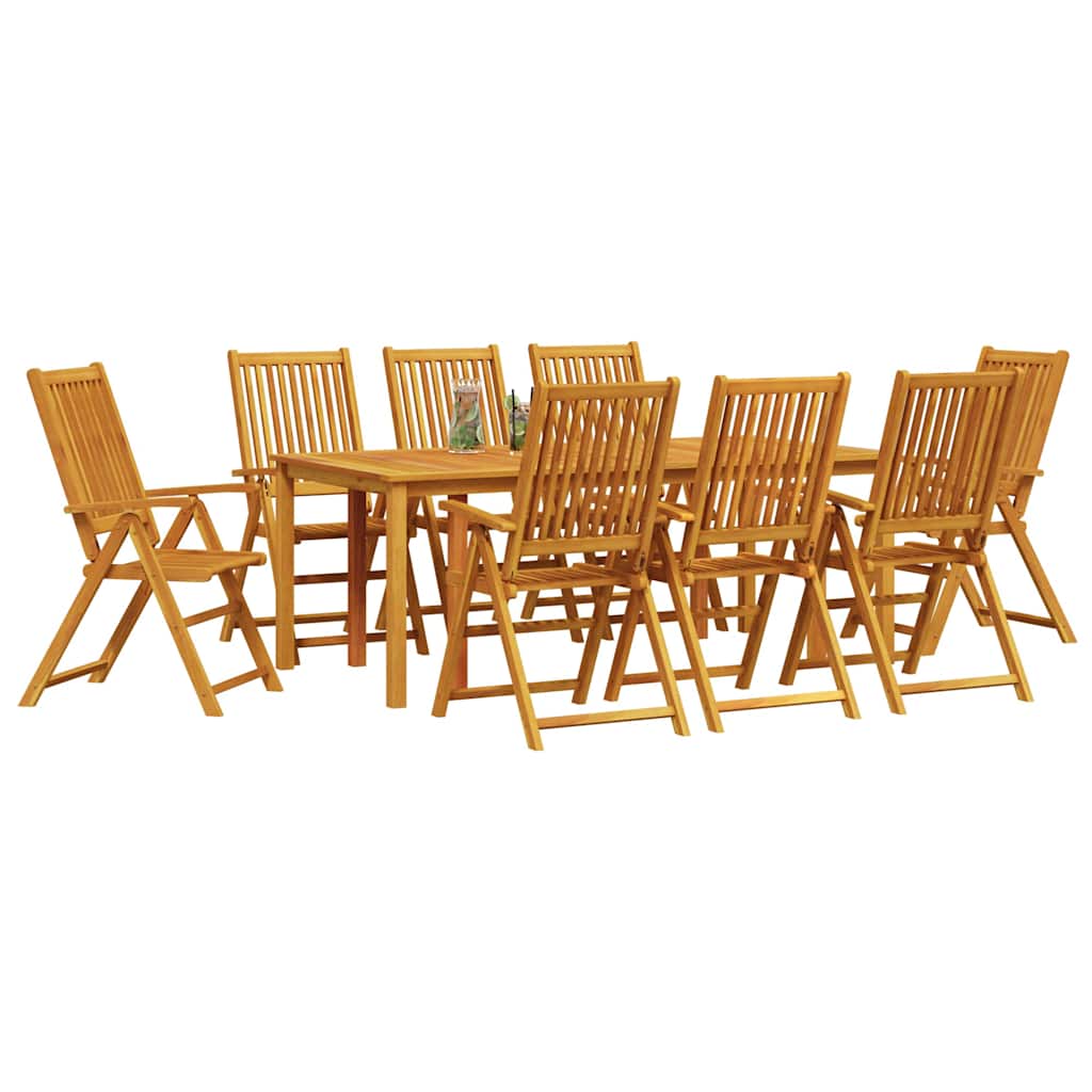 vidaXL Garden Dining Set 9 pcs Brown Solid Acacia Wood 3