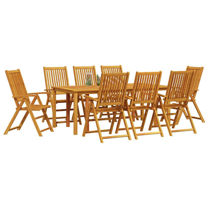 vidaXL Garden Dining Set 9 pcs Brown Solid Acacia Wood 3