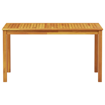 Garden Dining Set 5 pcs Brown Solid Acacia Wood 140 cm table length 6-seater