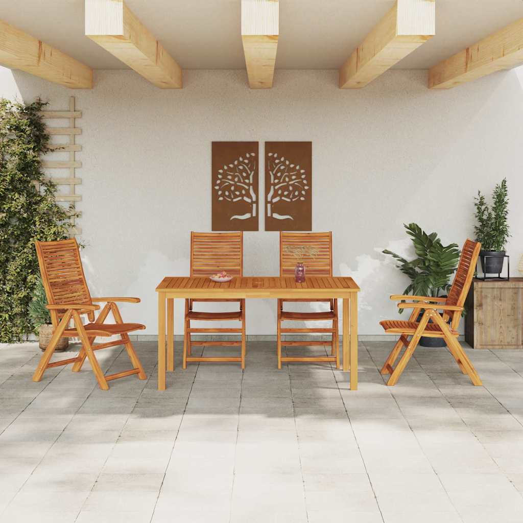 vidaXL Garden Dining Set 5 pcs Brown Solid Acacia Wood 4