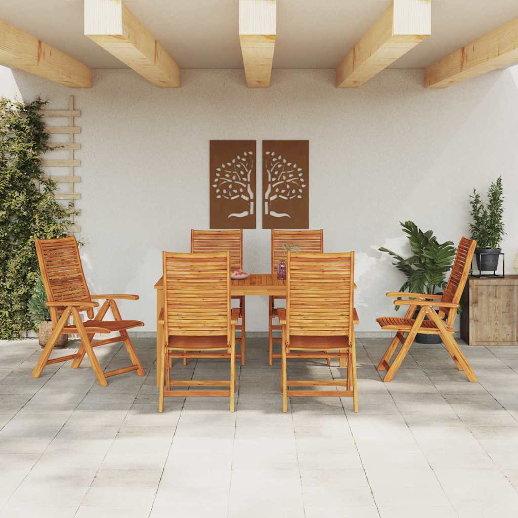 vidaXL Garden Dining Set 7 pcs Brown Solid Acacia Wood 4