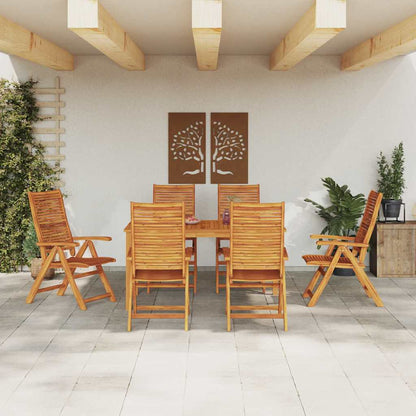 vidaXL Garden Dining Set 7 pcs Brown Solid Acacia Wood 4